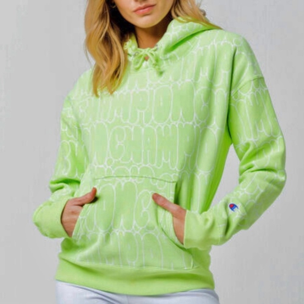Champion Bubble Letter Hoodie Reverse Weave - Picture 1 of 11